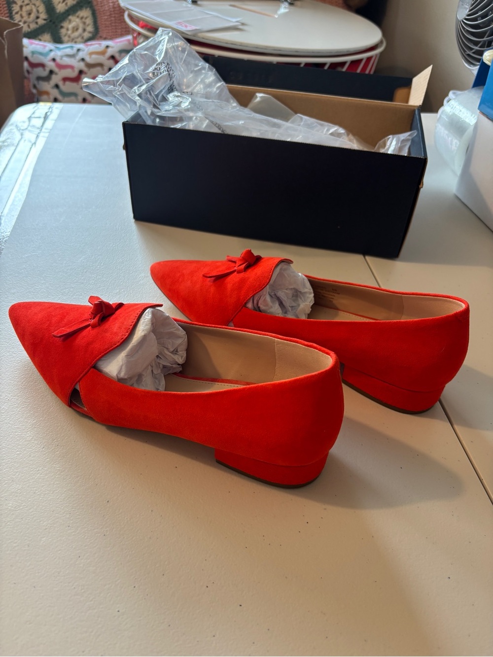 NWT Cole Haan Viola Skimmer Size 8 Red Suede Quiet Luxury Old Money Comfort Soft - Picture 5 of 11